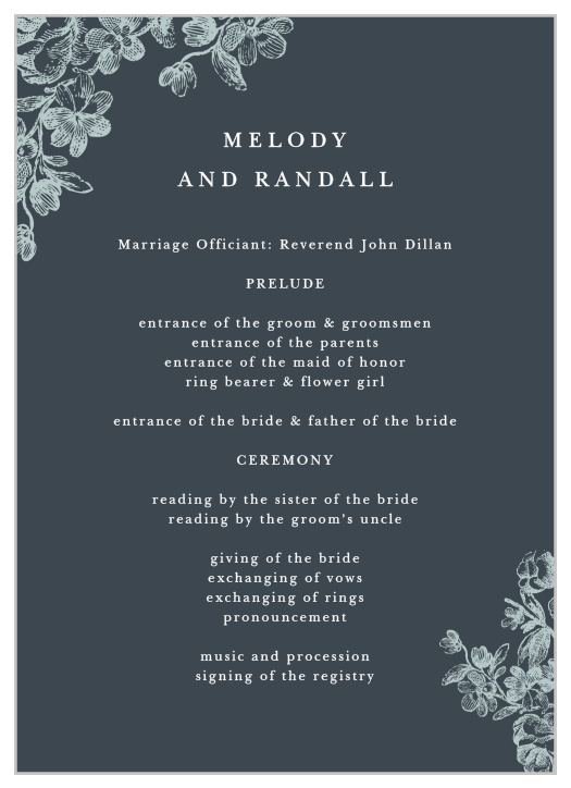 Set the stage for the perfect ceremony with our Victorian Square Wedding Programs.