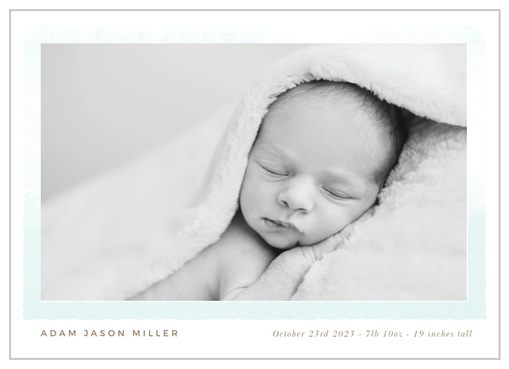 Announce the birth of the newest member of your family with our Watercolor Wash Birth Announcements!