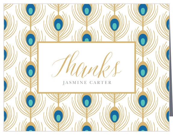 Show your appreciation for family and friends for attending the celebration with our Pregnant Peacock Baby Shower Thank You Cards.