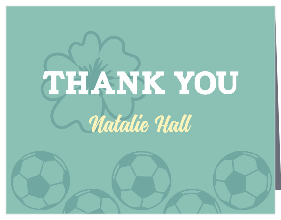 Show your appreciation for the support of your friends and family with our Soccer Mama Baby Shower Thank You Cards.