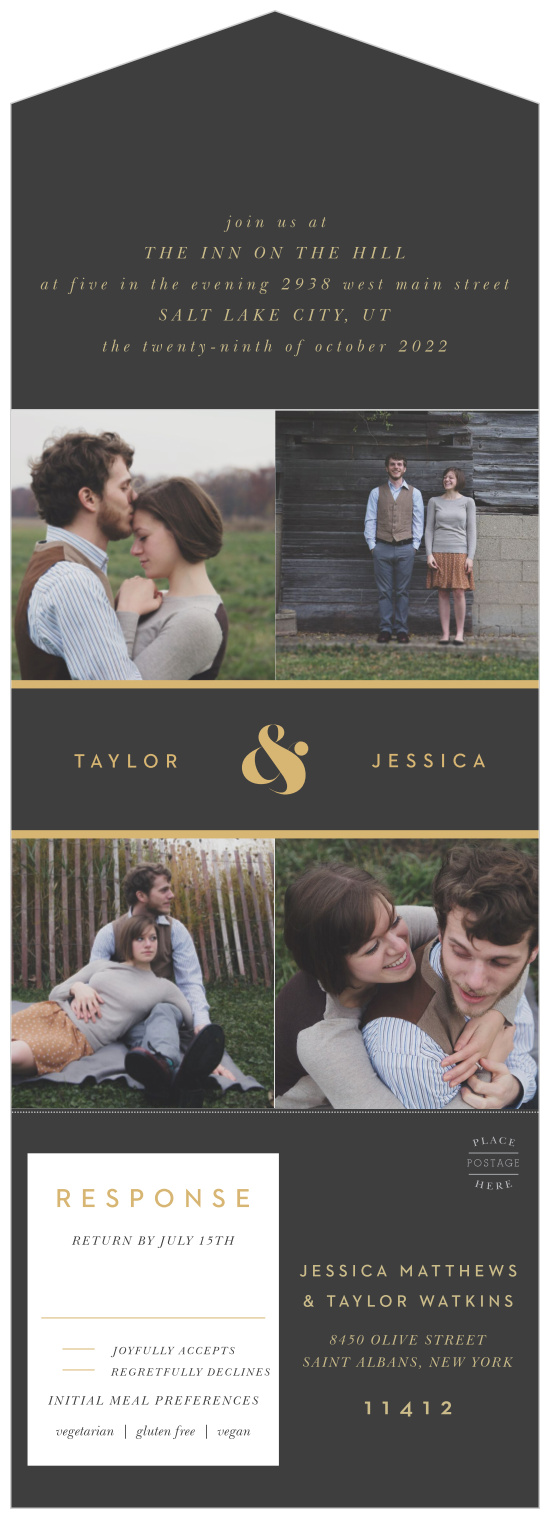 Gather your friends and family together for your upcoming wedding with our Minimal Band Wedding Invitations.