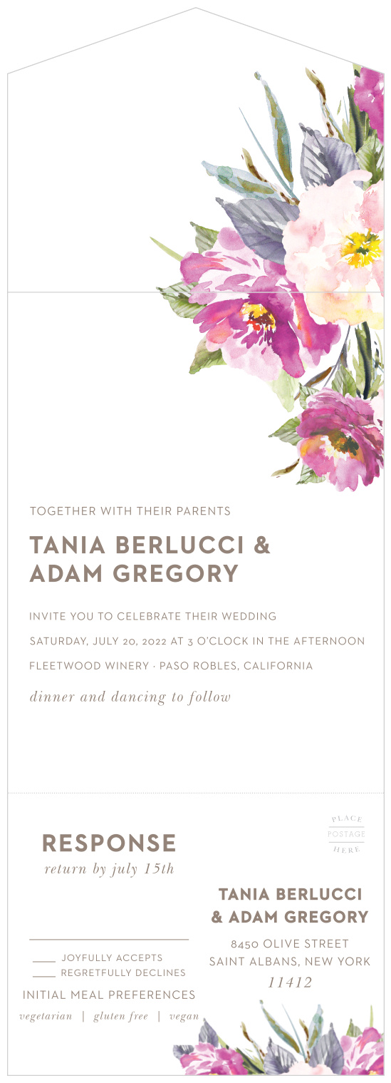 Let your love flower with our Simple Spring Seal & Send Wedding Invitations.