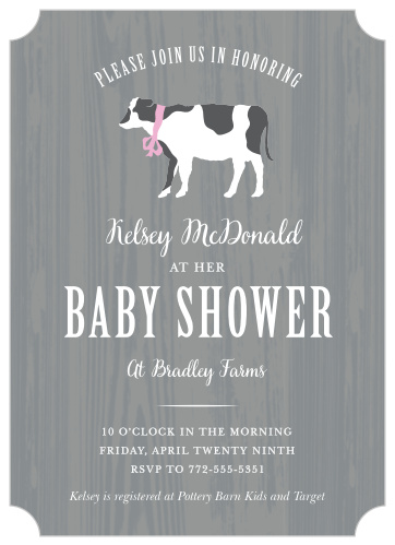 Surround yourself with the people you care about most using the country-chic design of our Country Calf Baby Shower Invitations.