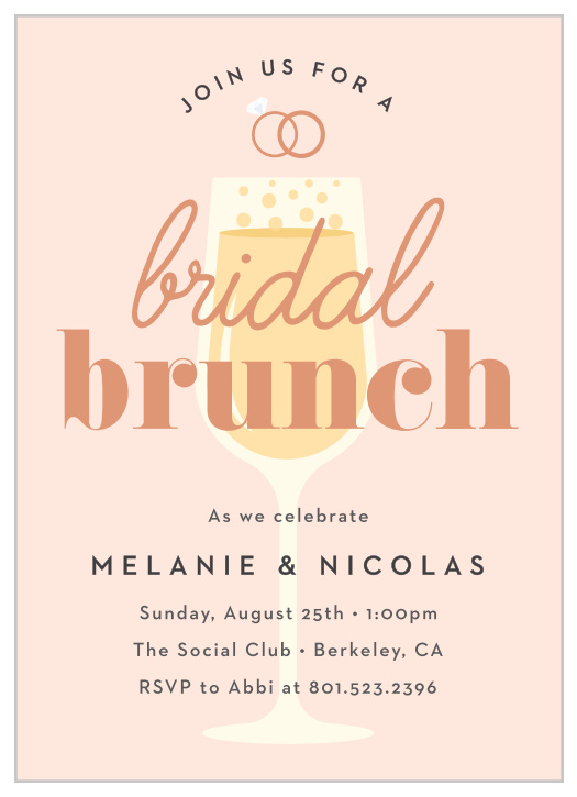 Bring your favorite people together to celebrate with our Bubbly Brunch Bridal Shower Invitations!