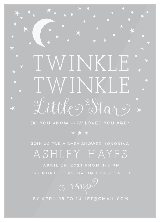 Our Twinkle Little Star Baby Shower Invitations are heartwarmingly sweet!