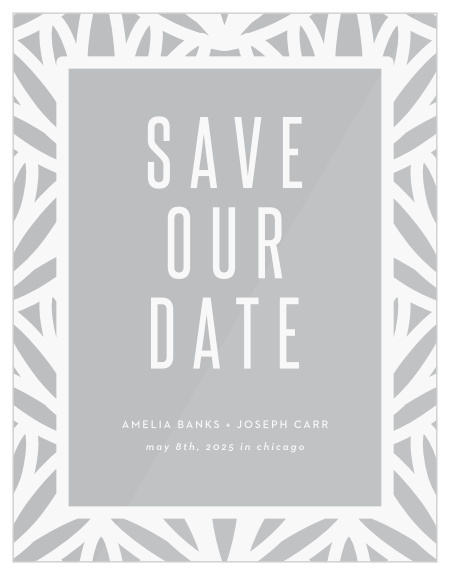 The eye-catching design of our Boldly Framed Clear Save the Date Cards is the perfect representation of you and your special one.