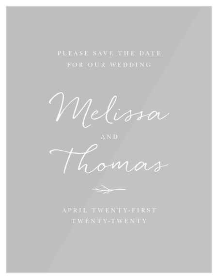 For a gorgeous card befitting the elegance of your wedding plans, look no further than our Weathered Branch Clear Save-the-Date Cards! 