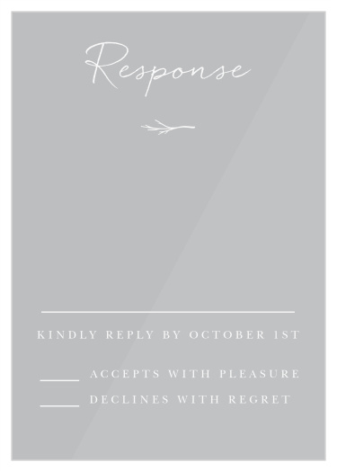 Weathered Branch Clear Response Cards give you the opportunity to tally up all of your guests, as well as their individualized needs. 