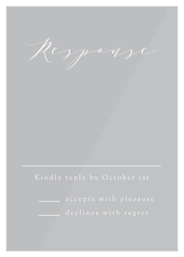 Tally up every guest and their individualized needs with our gorgeous Smooth Intrigue Clear Response Cards.