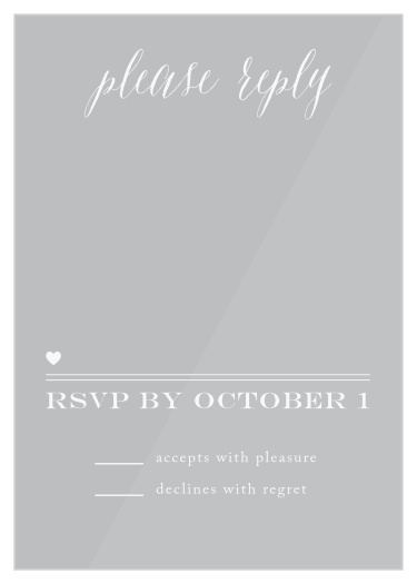 The Rustic Chic Clear Response Cards are simple and stylish!