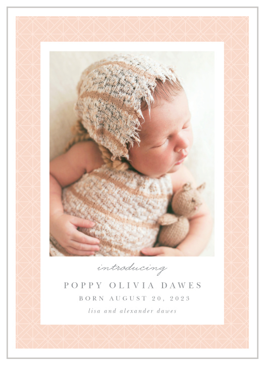 Share your joy with all your friends and loved ones with the Savannah Afternoon Birth Announcement.