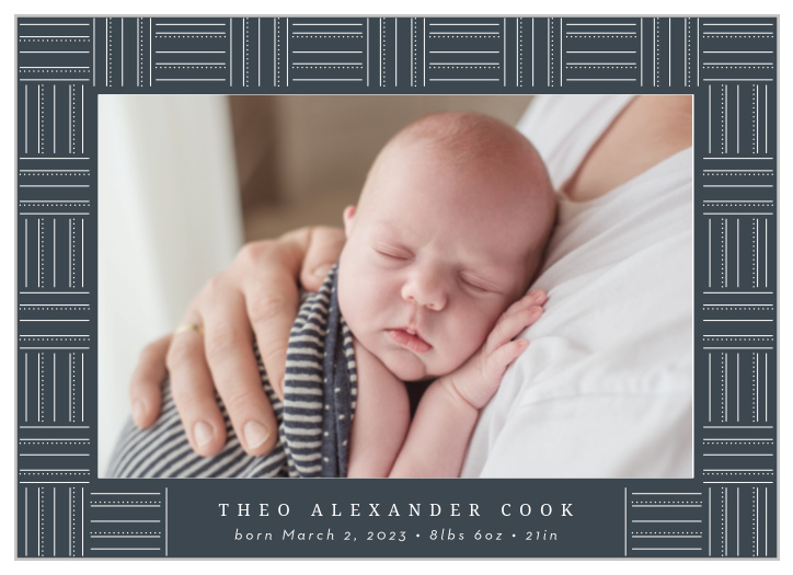 Share your joy with all your friends and loved ones with the On Trend Birth Announcement.