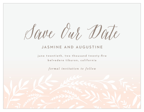Family and friends are sure to mark their calendars for your wedding when you send out our Flowering Script Save the Date Cards.