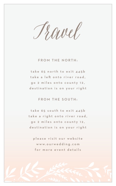 OUr Flowering Script Direction Cards guide family and friends to your wedding venue with ease.