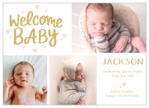 Our Baby Welcome Birth Announcements are the perfect way to share your joy over your new child with your friends and family.