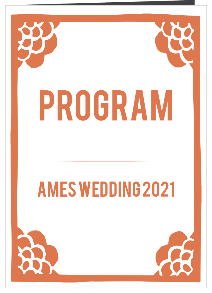 Flowering Couple Wedding Programs
