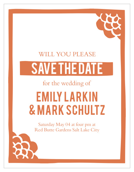 The Flowering Couple Save the Date magnet has a modern, yet classy design that is fully customizable.