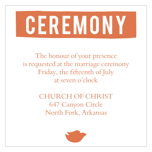 Invite your guests to your ceremony with this ceremony card.