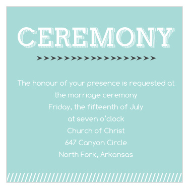 Invite your guests to your ceremony with this ceremony card.