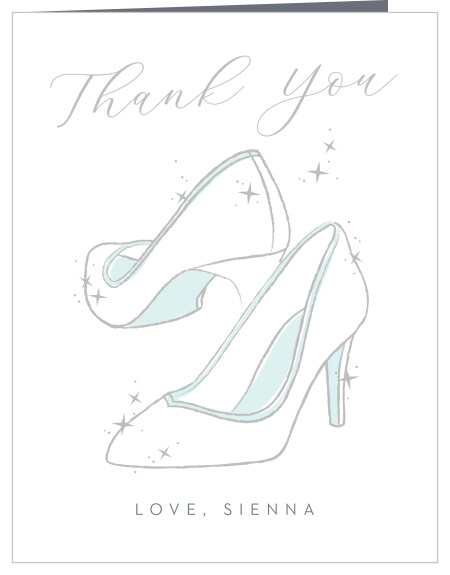 Show your love and appreciation with our Glass Slippers Bridal Shower Thank You Cards!