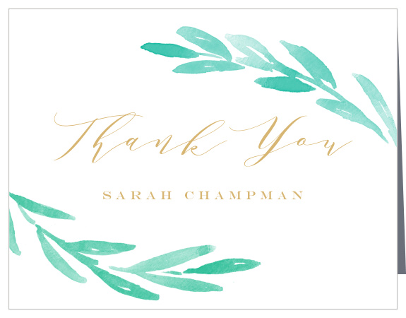 Send a heartfelt token of your gratitude with our Leafy Laurels Bridal Shower Thank You Cards.