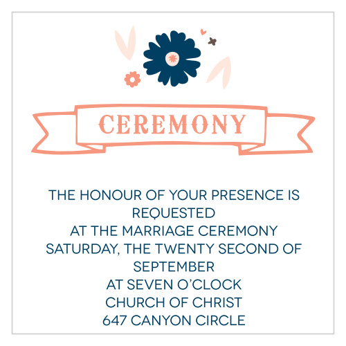 Invite your guests to your ceremony with this ceremony card.
