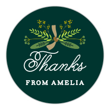 Deep greens and white have never looked as good as they do on our Hanging Botanicals Bridal Shower Stickers; use them to decorate your bridal shower stationery, as mementos of your special day, and to seal your envelopes!