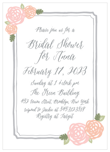 Our Rosy Chic Bridal Shower Invitations are the perfect way to share all of your wedding details with your loved ones!