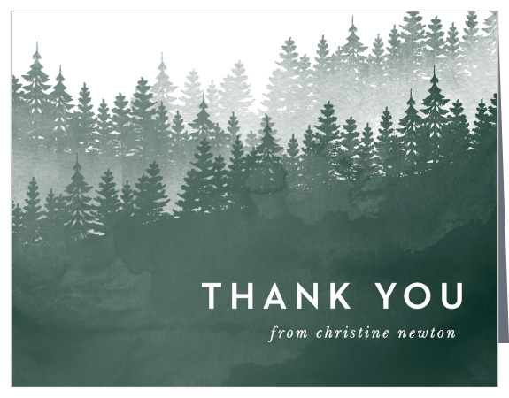 Thank those you love with our Watercolor Forest Bridal Shower Thank You Cards!