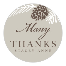 Gift your loved ones with a memento of your pre-wedding fun with the classic look of out Winter Conifer Bridal Shower Stickers.