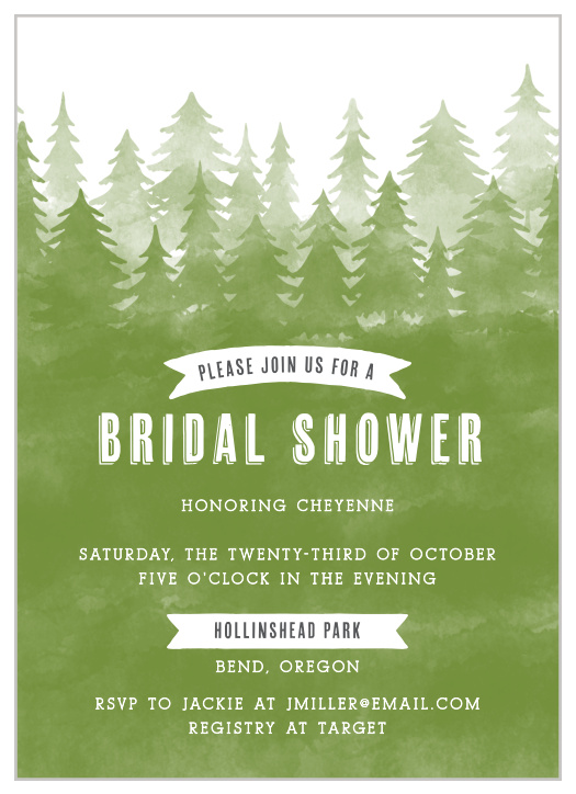 Our Woody Watercolors Bridal Shower Invitations are just what you need for your pre-wedding festivities.