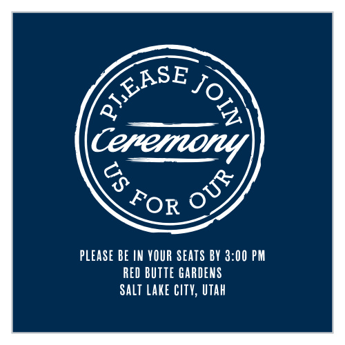 Invite your guests to your ceremony with this ceremony card.