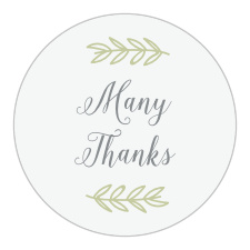 Elegant greenery accents your names on the Evergreen Border Bridal Shower Stickers.