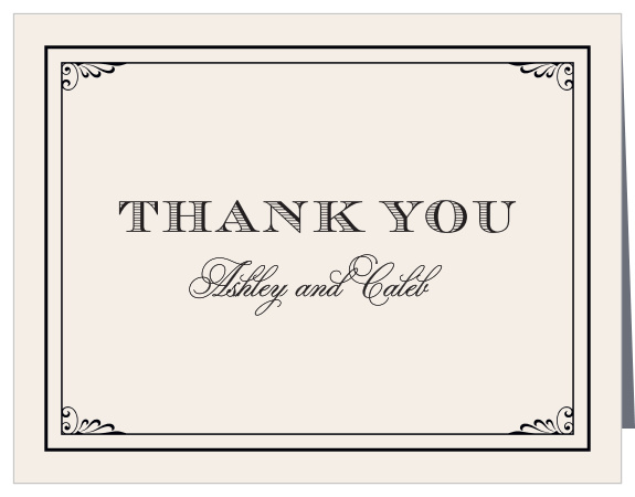 Remember those who helped you celebrate with the Vintage Victorian Bridal Shower Thank You Cards from the Crafty Pie Collection at Basic Invite.
