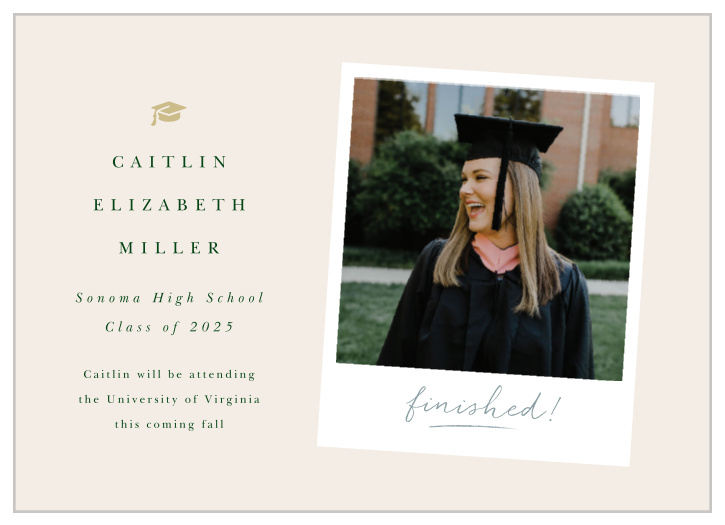 Our Polaroid Picture Graduation Announcements are a sweet, simple way to declare your upcoming graduation!