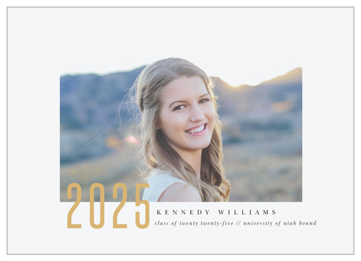 Grad, you deserve this. You made it. You deserve to show off your accolades in style, and nothing will do that better than the Gilded Year Graduation Announcements.