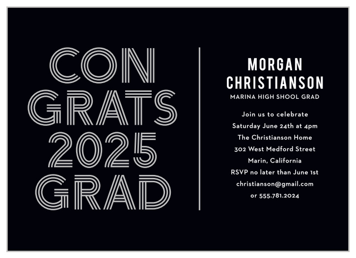 Celebrate your achievement with our Triple Stripe Graduation Invitations.