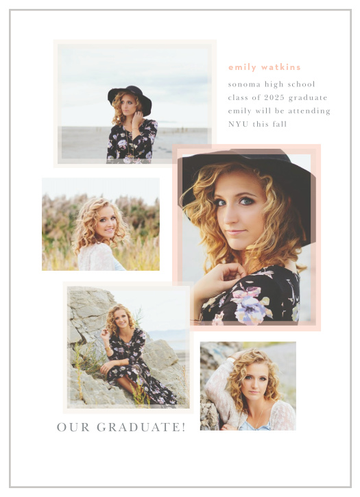 Our Subtle Snapshots Graduation Announcements are perfect for when you can't imagine choosing just one of your graduation photos!