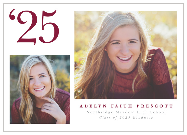 Let your friends and family know of your momentous accomplishment with the chic look of our Bold Photo Graduation Announcements.