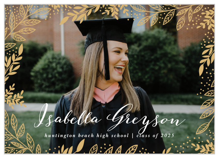 Announce your success with our Foliage Border Graduation Announcements. 