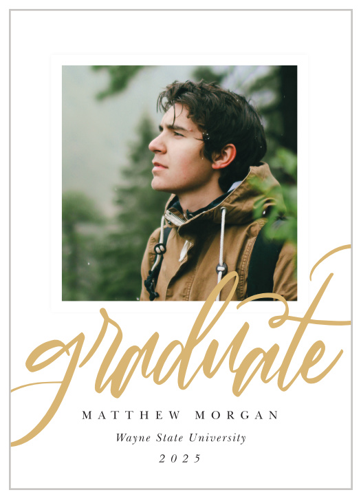 Inform your friends and family of your momentous accomplishment with our Shining Grad Graduation Announcements.