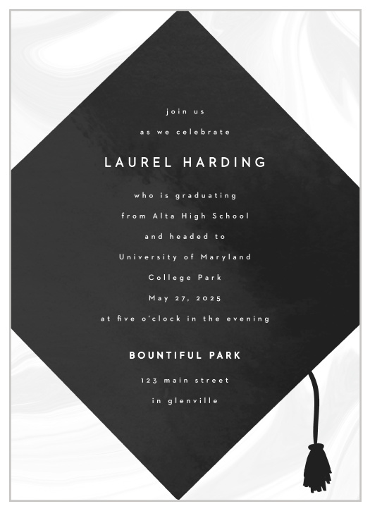 Our Cap & Gown Graduation Invitations are the perfect way to surround yourself with your friends and family for your graduation celebrations!