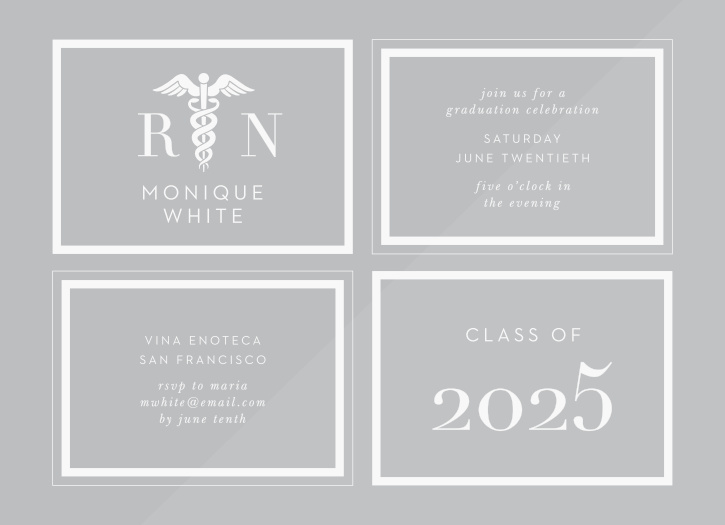 Choose cards as organized as your school notes like our Nursing Grid Clear Graduation Invitations!