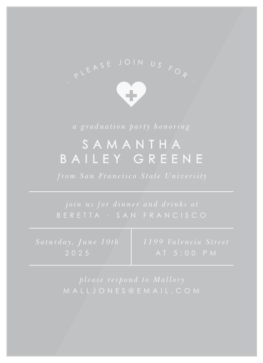 Our Golden Heart Clear Graduation Invitations are the perfect way to surround yourself with your friends and family for your graduation celebrations!