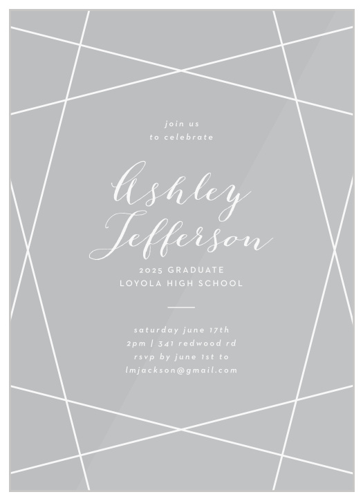 Our Gemstone Grad Clear Graduation Invitations are the perfect way to gather your friends and family for your graduation fun!