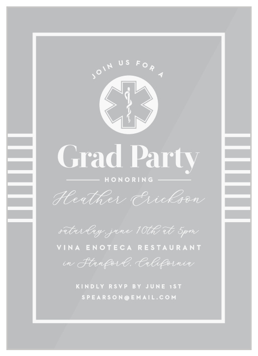 Invite all of your closest family and friends to celebrate your great achievement with our Paramedic Cross Clear Graduation Invitations!