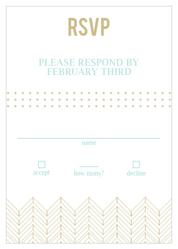 Obtain your guests attendance by sending out this matching RSVP card. Customize the colors and fonts to match you wedding theme exactly!