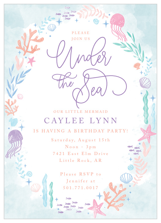 Get ready for a magical time with our Underwater Wonder Children's Birthday Party Invitations.