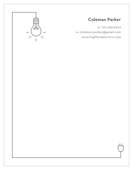 Our Electrician Light Business Stationery is the perfect way to send notes in style!