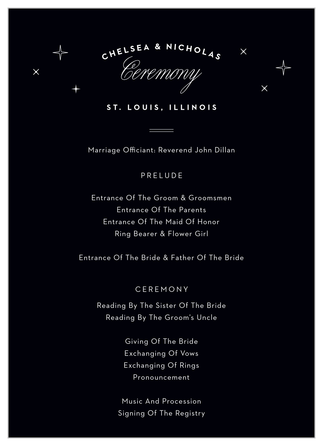 St. Louis Skyline Wedding Programs